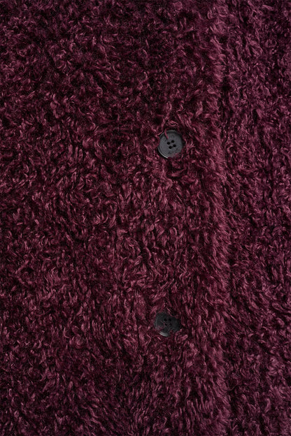 FAUX TEDDY FUR JACKET BORDEAUX | DKNY