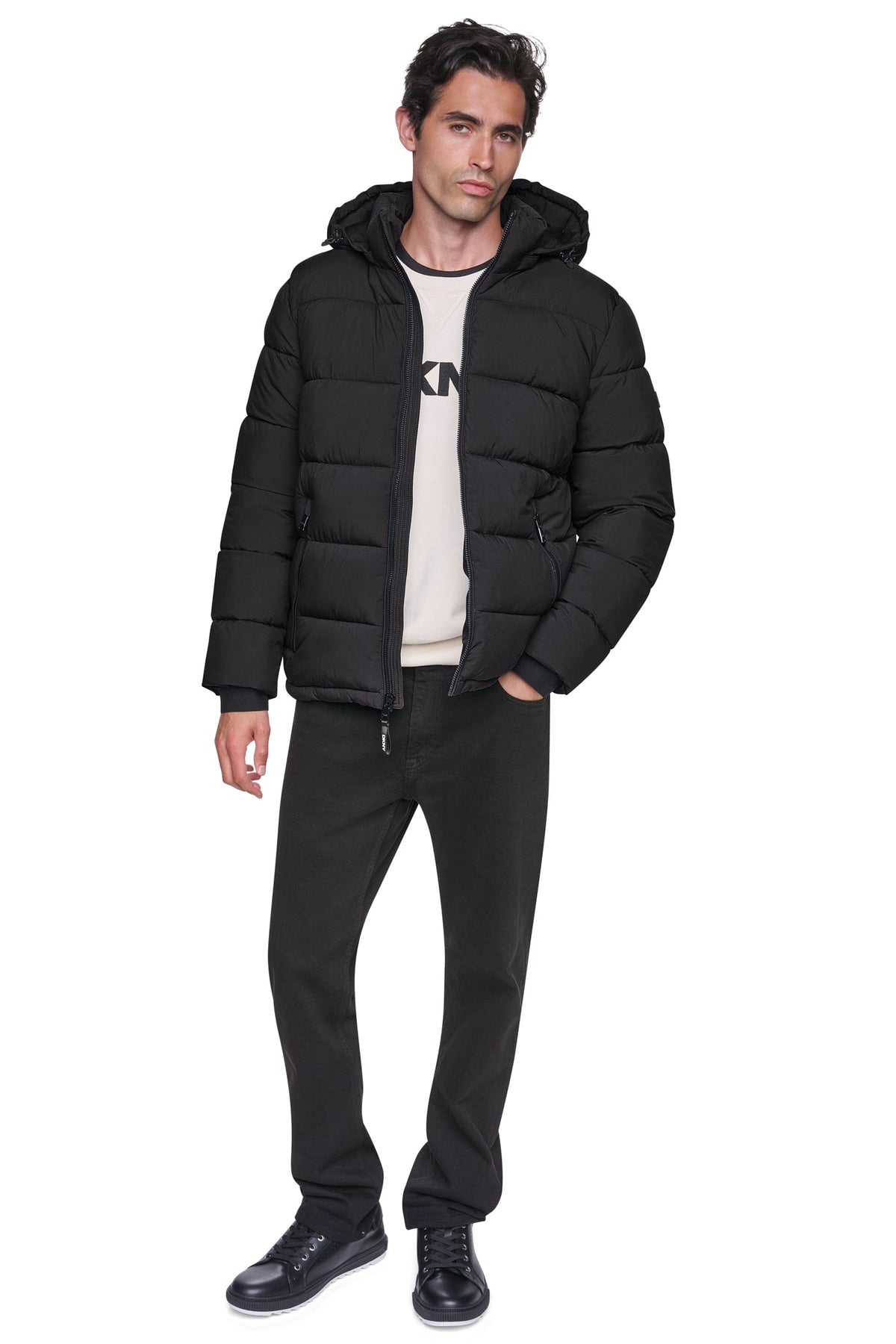 HEAVY WEIGHT HOODED PUFFER Oxblood | DKNY
