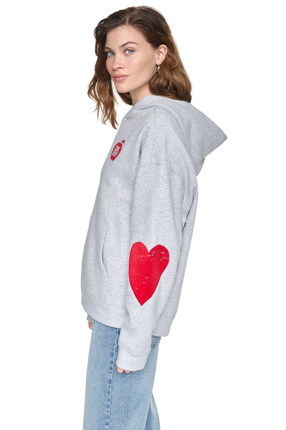 OVERSIZED BIG APPLE LOGO HOODIE Black | DKNY