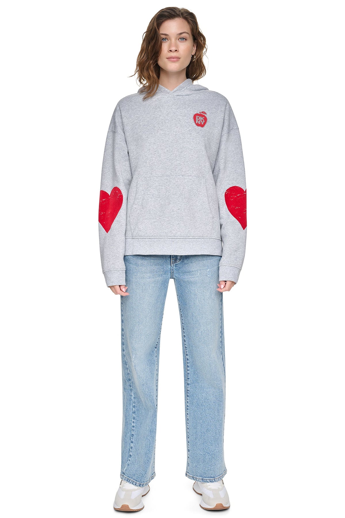 OVERSIZED BIG APPLE LOGO HOODIE Black | DKNY
