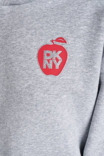OVERSIZED BIG APPLE LOGO HOODIE Black | DKNY