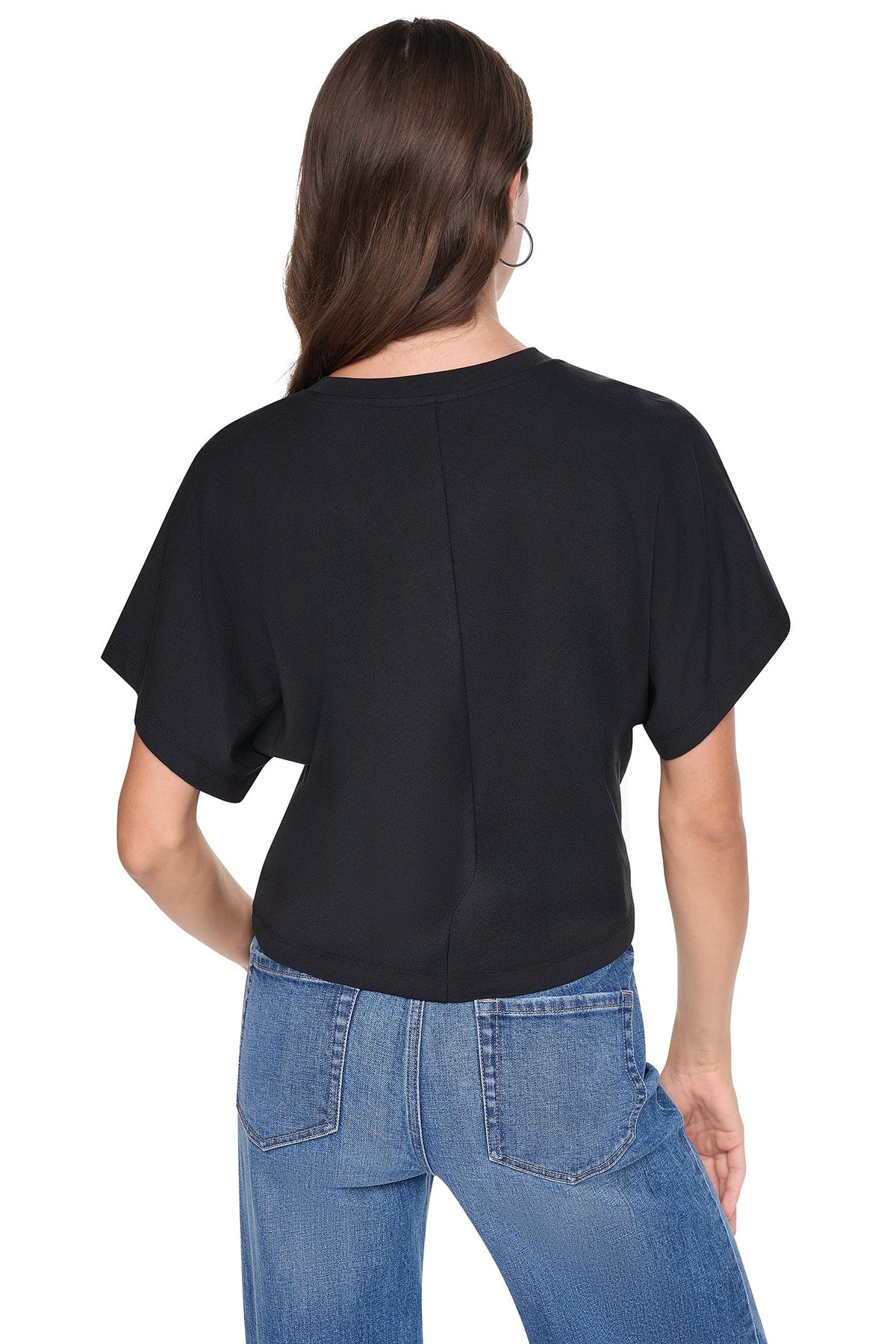 FLOCKED LOGO TEE Black | DKNY