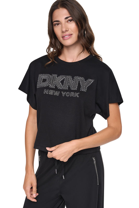 EMBELLISHED LOGO DOLMAN TEE White | DKNY