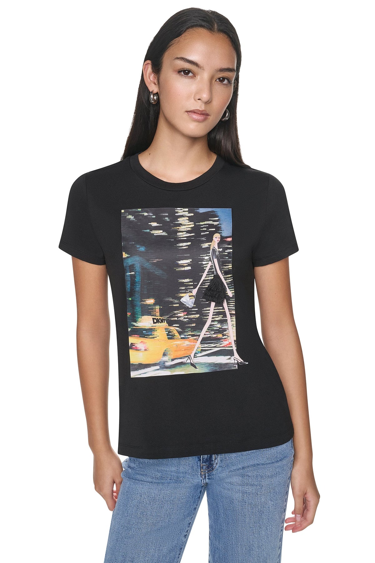 NYC NIGHTS GRAPHIC TEE White | DKNY