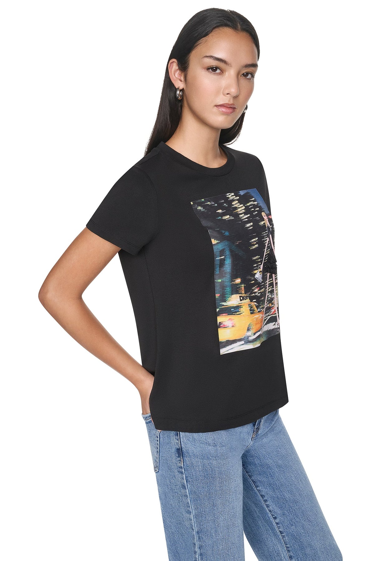 NYC NIGHTS GRAPHIC TEE White | DKNY