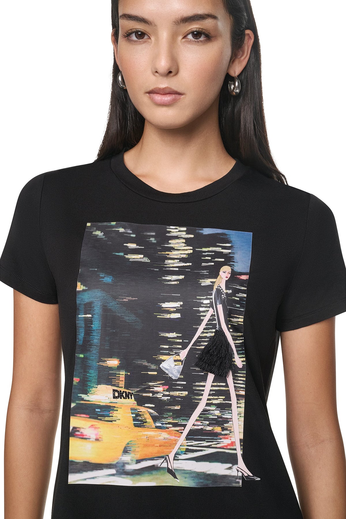 NYC NIGHTS GRAPHIC TEE Black | DKNY