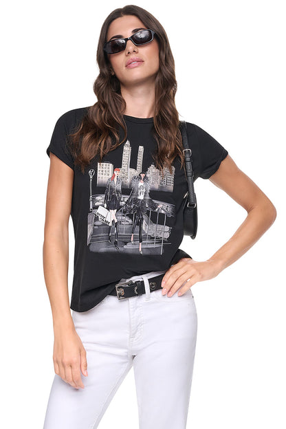 CENTRAL PARK GRAPHIC TEE Black | DKNY