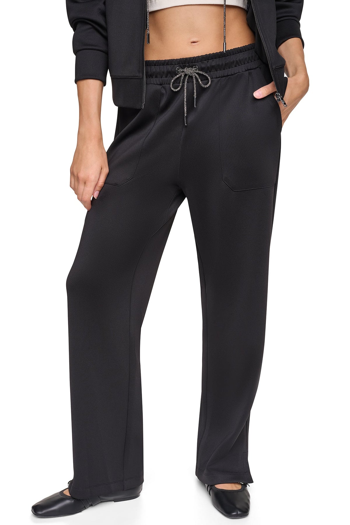 PINS & PATCHES DRAWSTRING PANT Black | DKNY