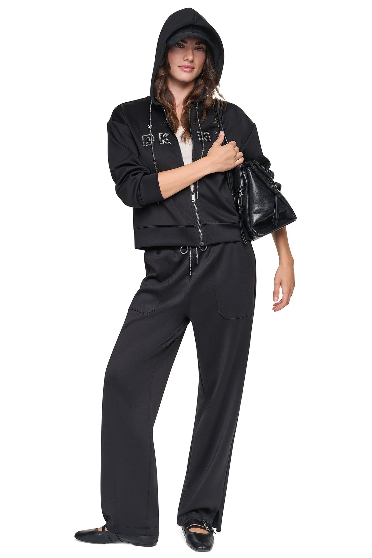 PINS & PATCHES DRAWSTRING PANT Black | DKNY