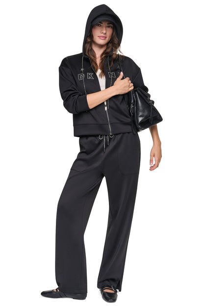 PINS & PATCHES DRAWSTRING PANT Black | DKNY