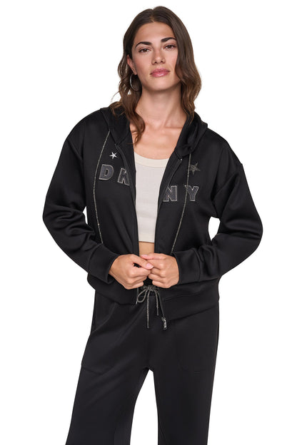 PINS & PATCHES HOODIE Ivory | DKNY