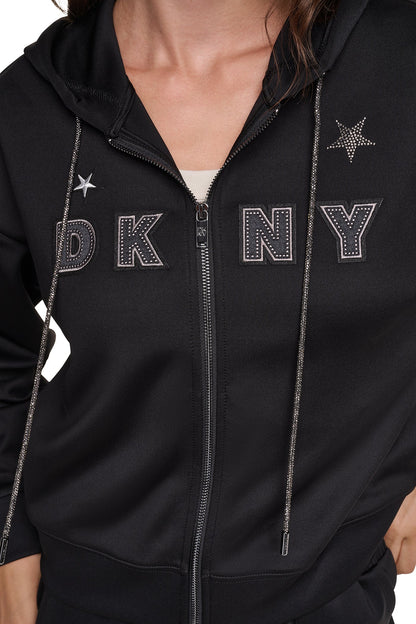 PINS & PATCHES HOODIE Ivory | DKNY