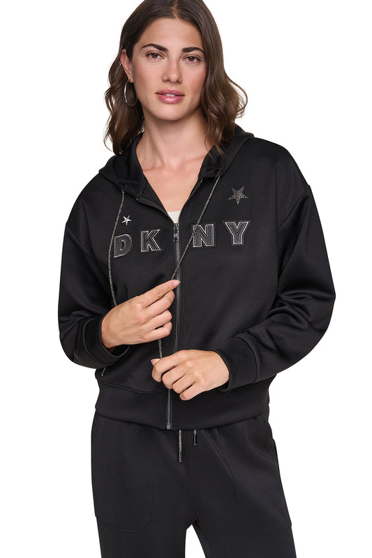 PINS & PATCHES HOODIE Black | DKNY
