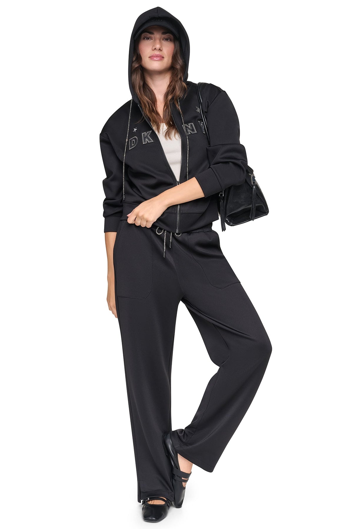 PINS & PATCHES HOODIE Black | DKNY