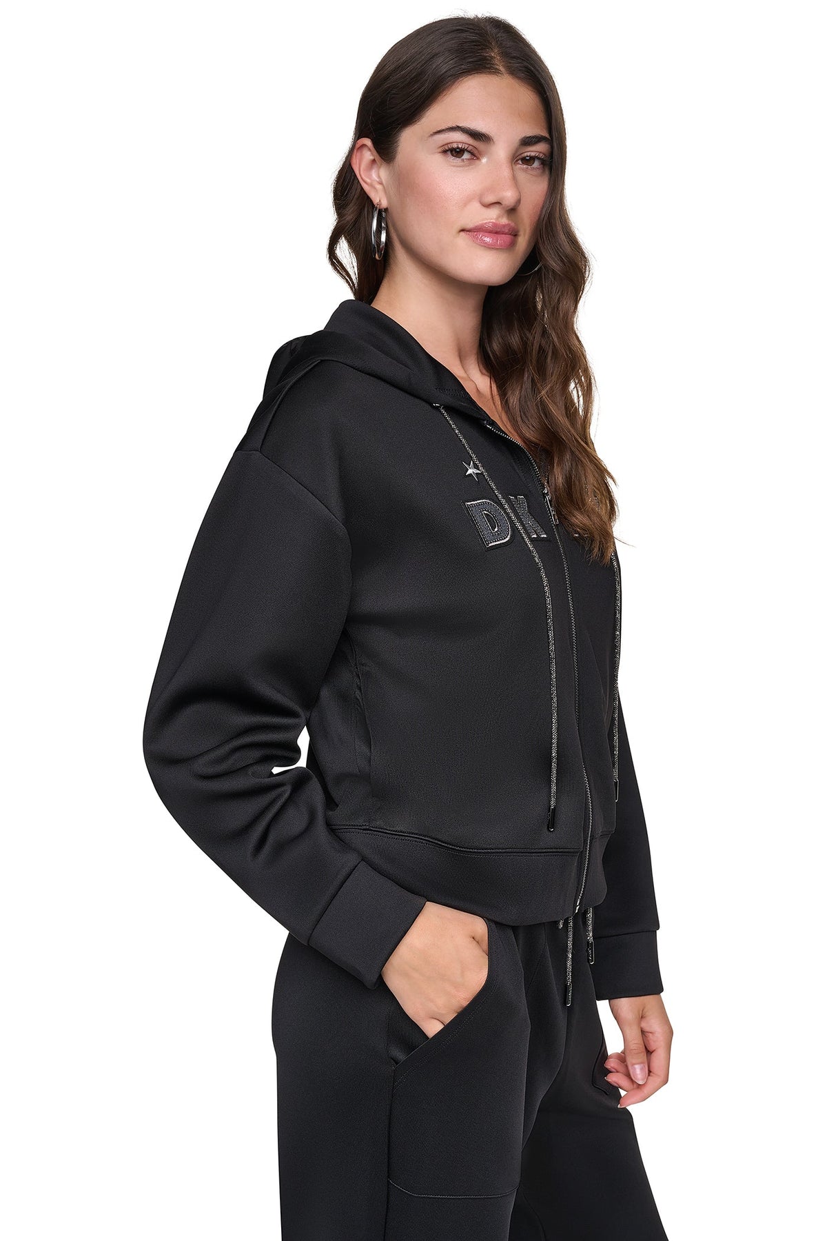 PINS & PATCHES HOODIE Black | DKNY