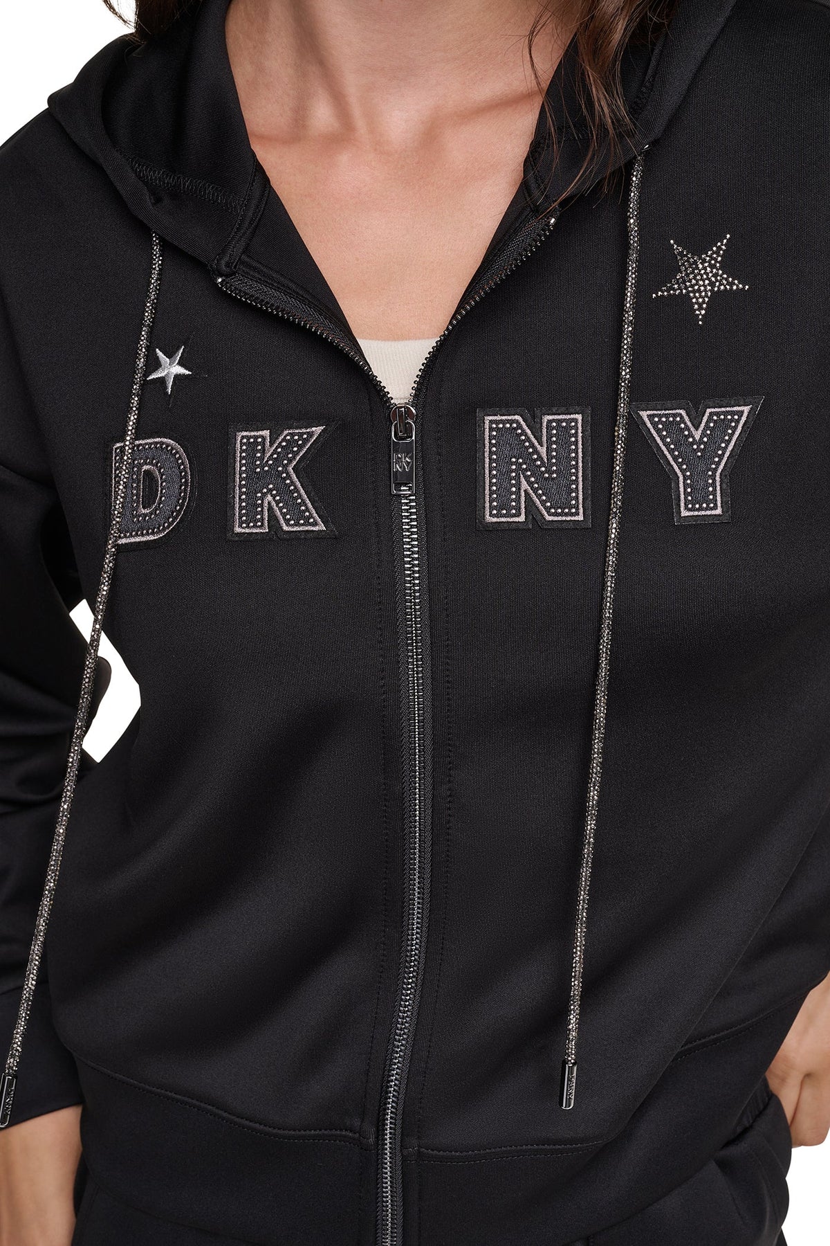 PINS & PATCHES HOODIE Black | DKNY