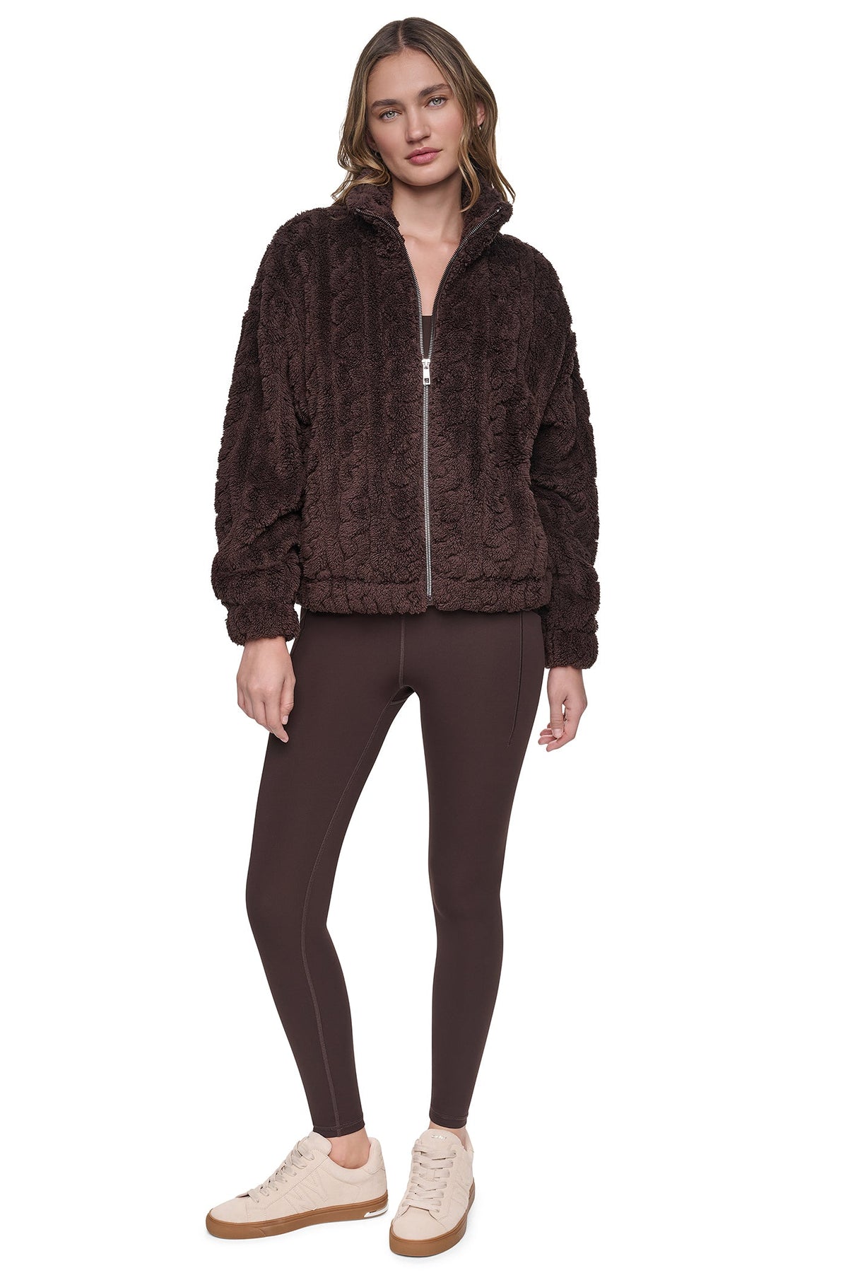 CABLE SHERPA FULL ZIP JACKET Eggnog | DKNY