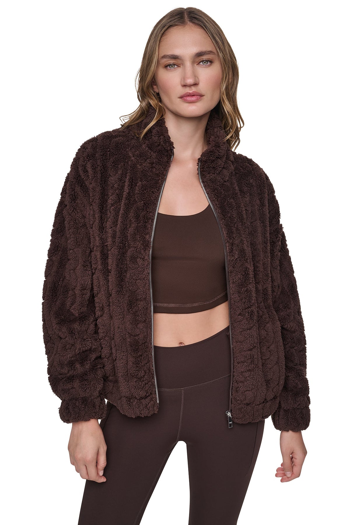 CABLE SHERPA FULL ZIP JACKET Eggnog | DKNY