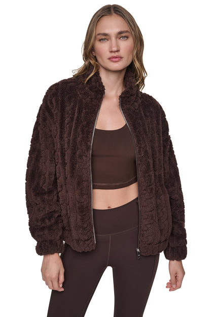 CABLE SHERPA FULL ZIP JACKET Eggnog | DKNY