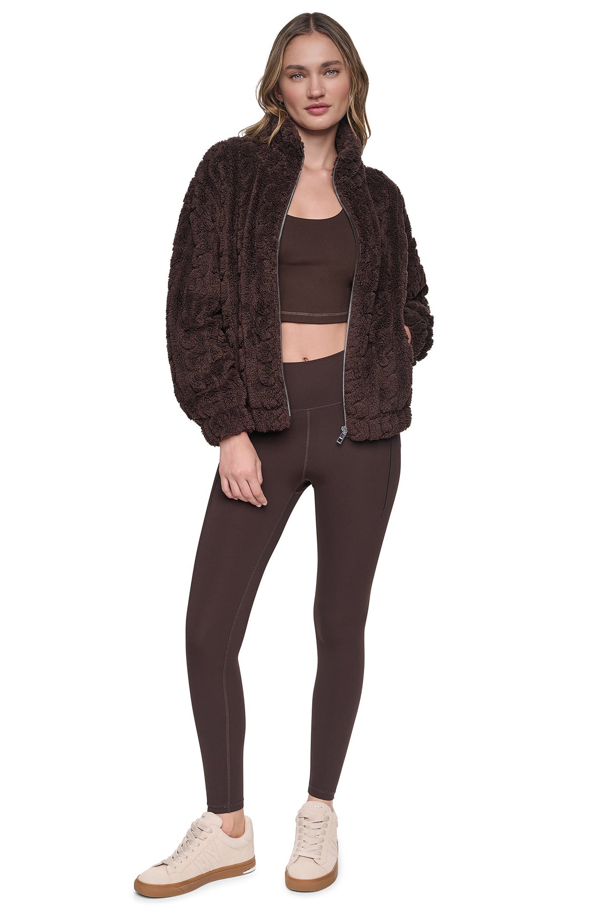 CABLE SHERPA FULL ZIP JACKET Eggnog | DKNY