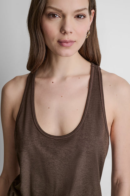 SPACEDYE RACERBACK TANK JUMPSUIT Espresso Spacedye | DKNY