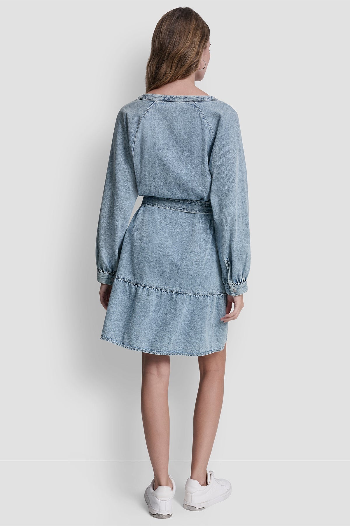 BELTED DENIM V-NECK DRESS Reflection | DKNY