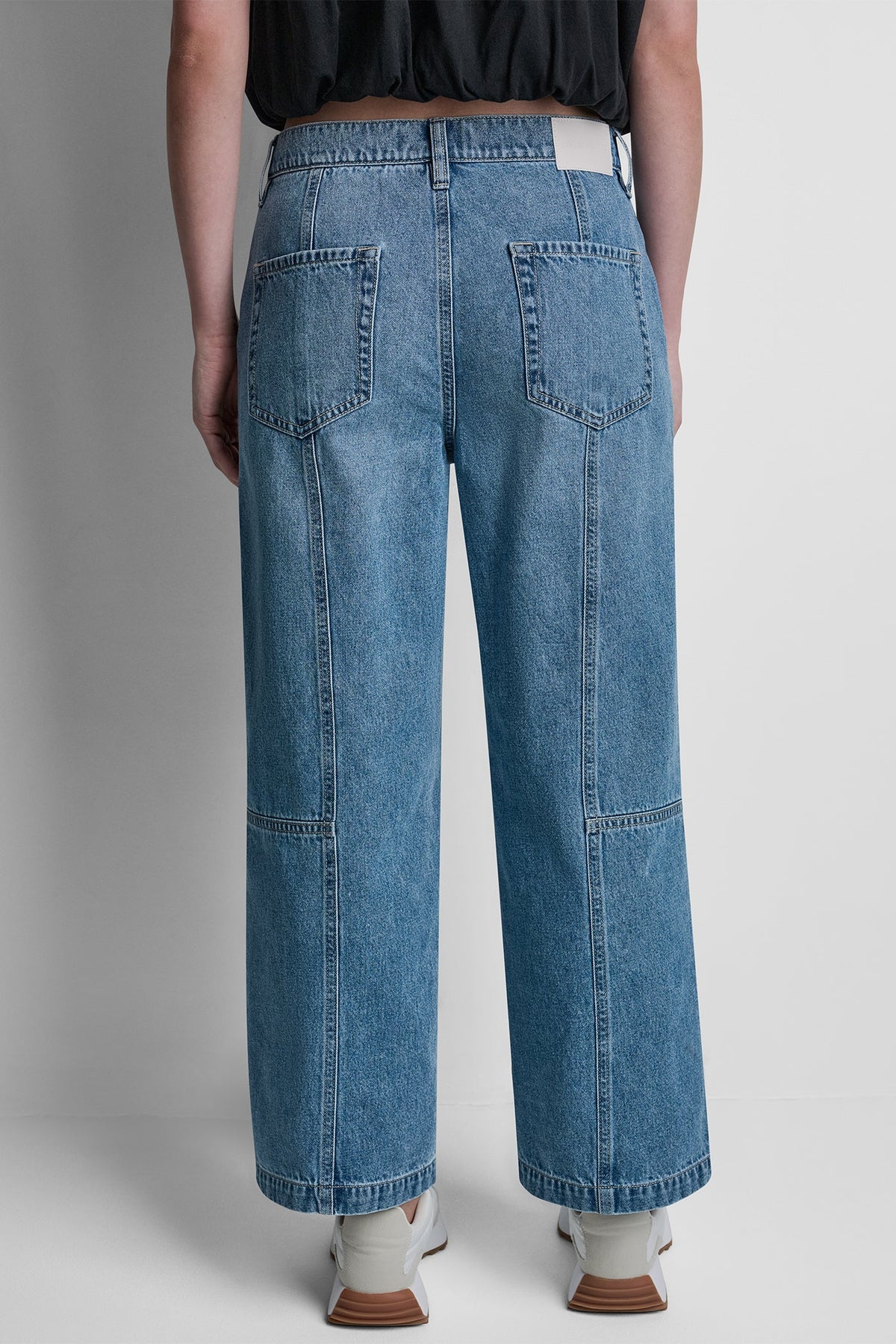 HIGH-RISE WIDE-LEG UTILITY ANKLE JEAN Waterfall | DKNY