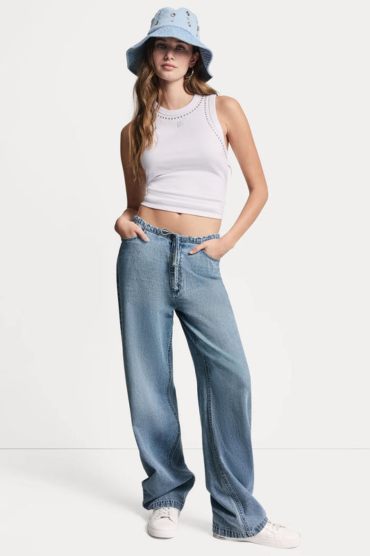 MID-RISE RELAXED STRAIGHT LEG WITH DRAWCORD Eden | DKNY