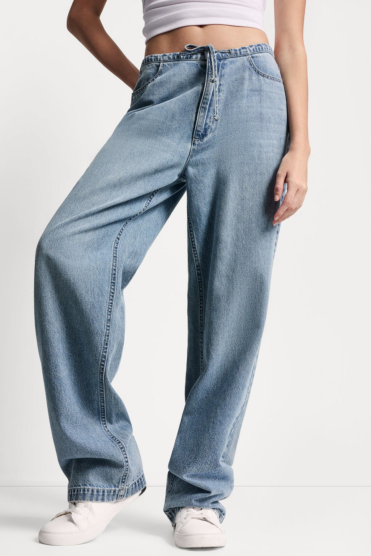 MID-RISE RELAXED STRAIGHT LEG WITH DRAWCORD Eden | DKNY