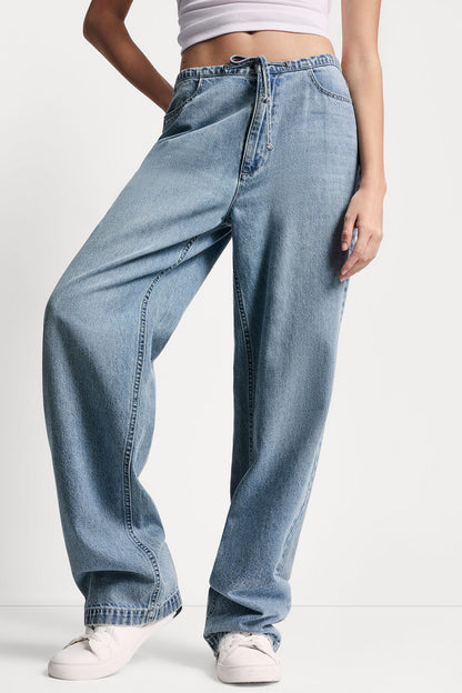 MID-RISE RELAXED STRAIGHT LEG WITH DRAWCORD Eden | DKNY