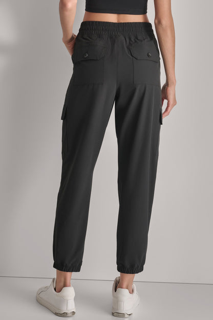 HIGH-RISE RELAXED CARGO JOGGER Pebble | DKNY