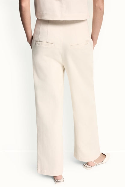 HIGH-RISE TWILL WIDE LEG PANT Eggnog | DKNY