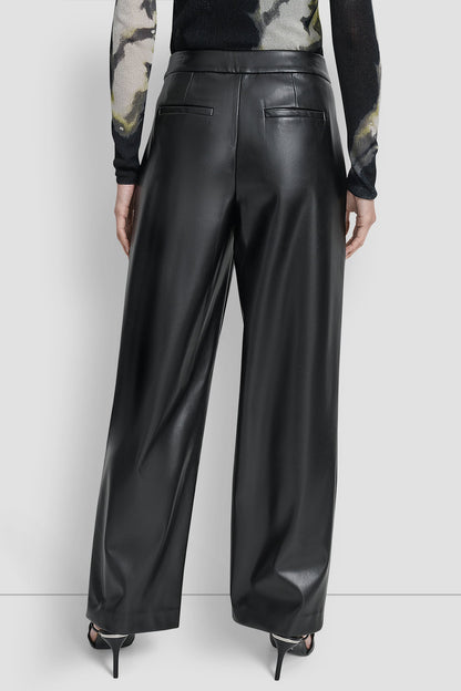 WIDE LEG PLEAT FRONT PANT Black | DKNY