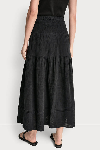 SMOCKED WAIST MAXI TIERED SKIRT Mineral | DKNY