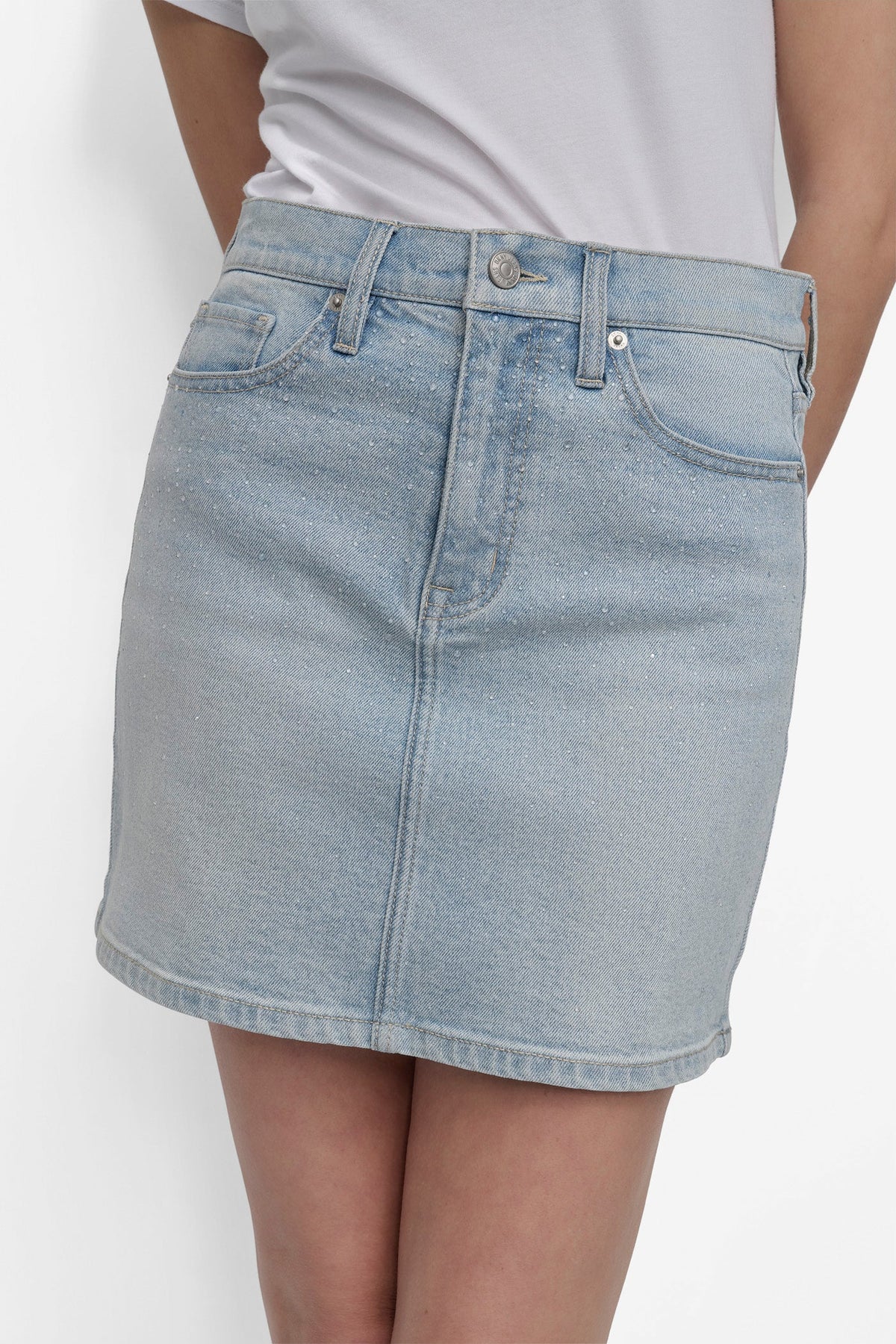 MINI SKIRT WITH RHINESTONE EMBELLISHMENT HEAT WAVE | DKNY
