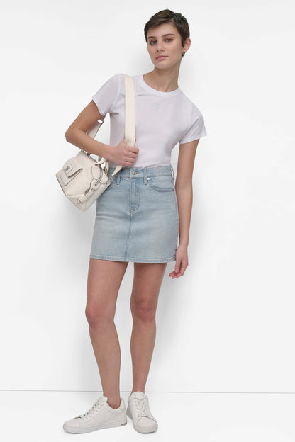 MINI SKIRT WITH RHINESTONE EMBELLISHMENT HEAT WAVE | DKNY