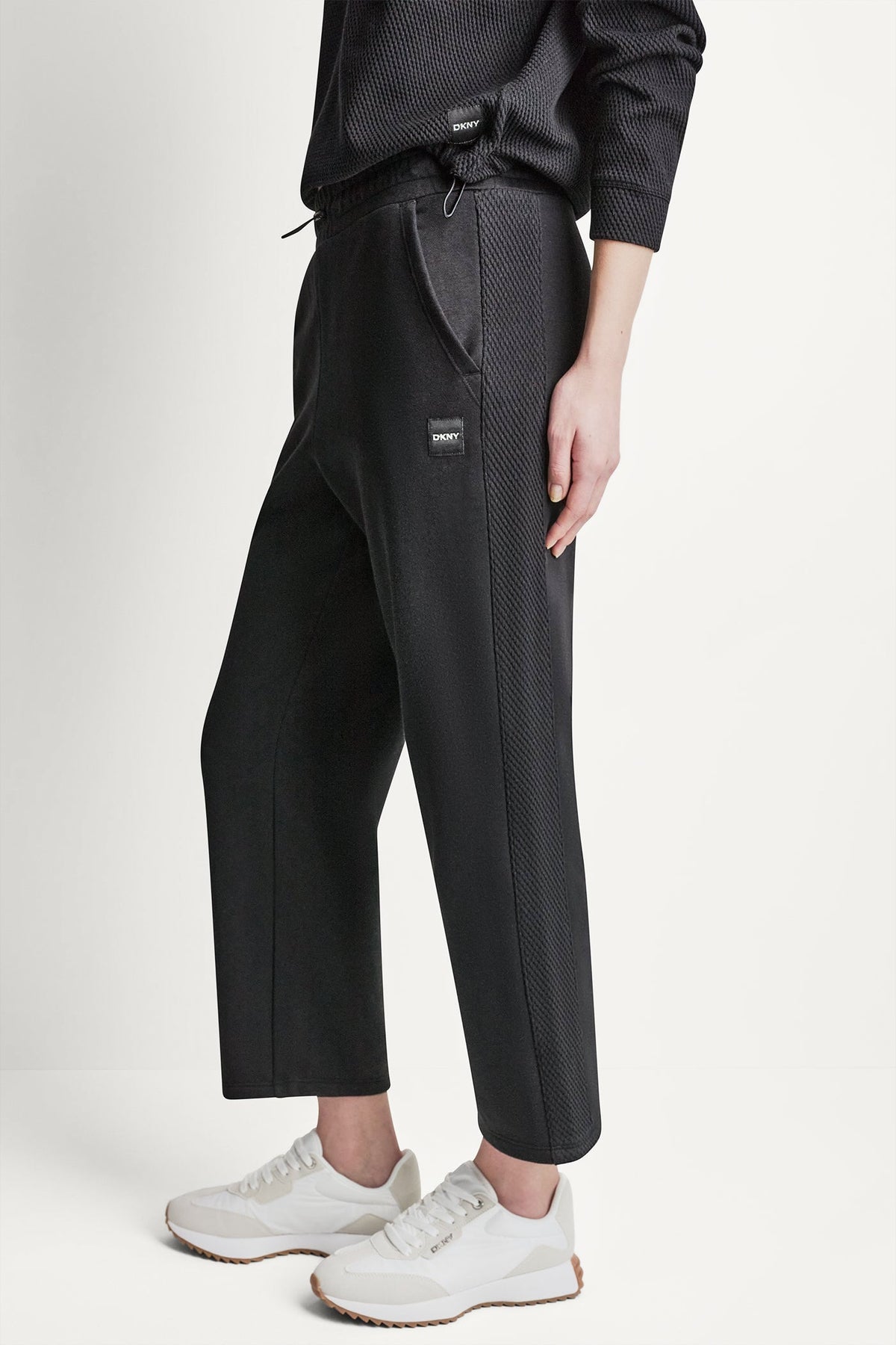 JACQUARD MIX HIGH-RISE ANKLE PANT Black | DKNY
