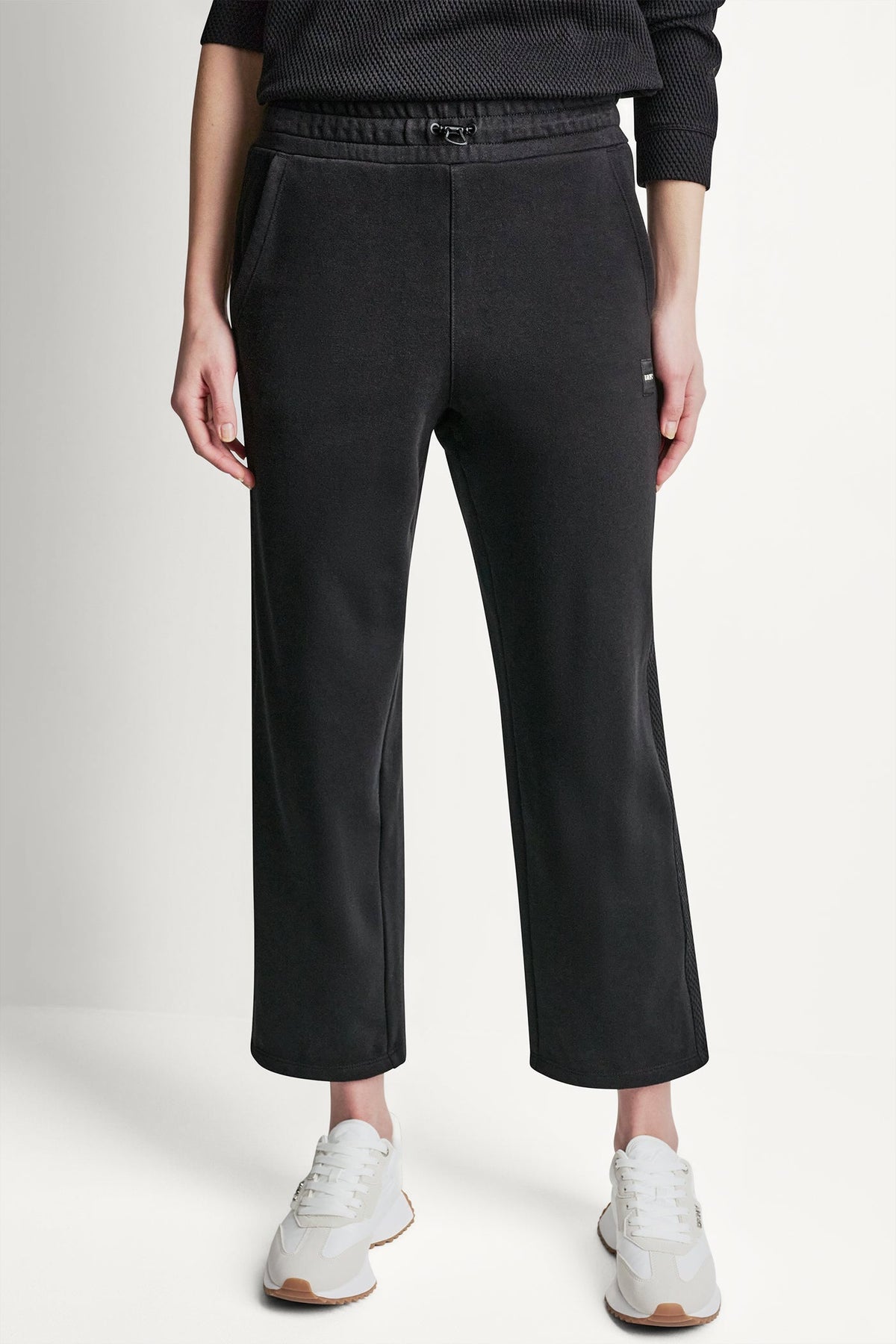 JACQUARD MIX HIGH-RISE ANKLE PANT Black | DKNY