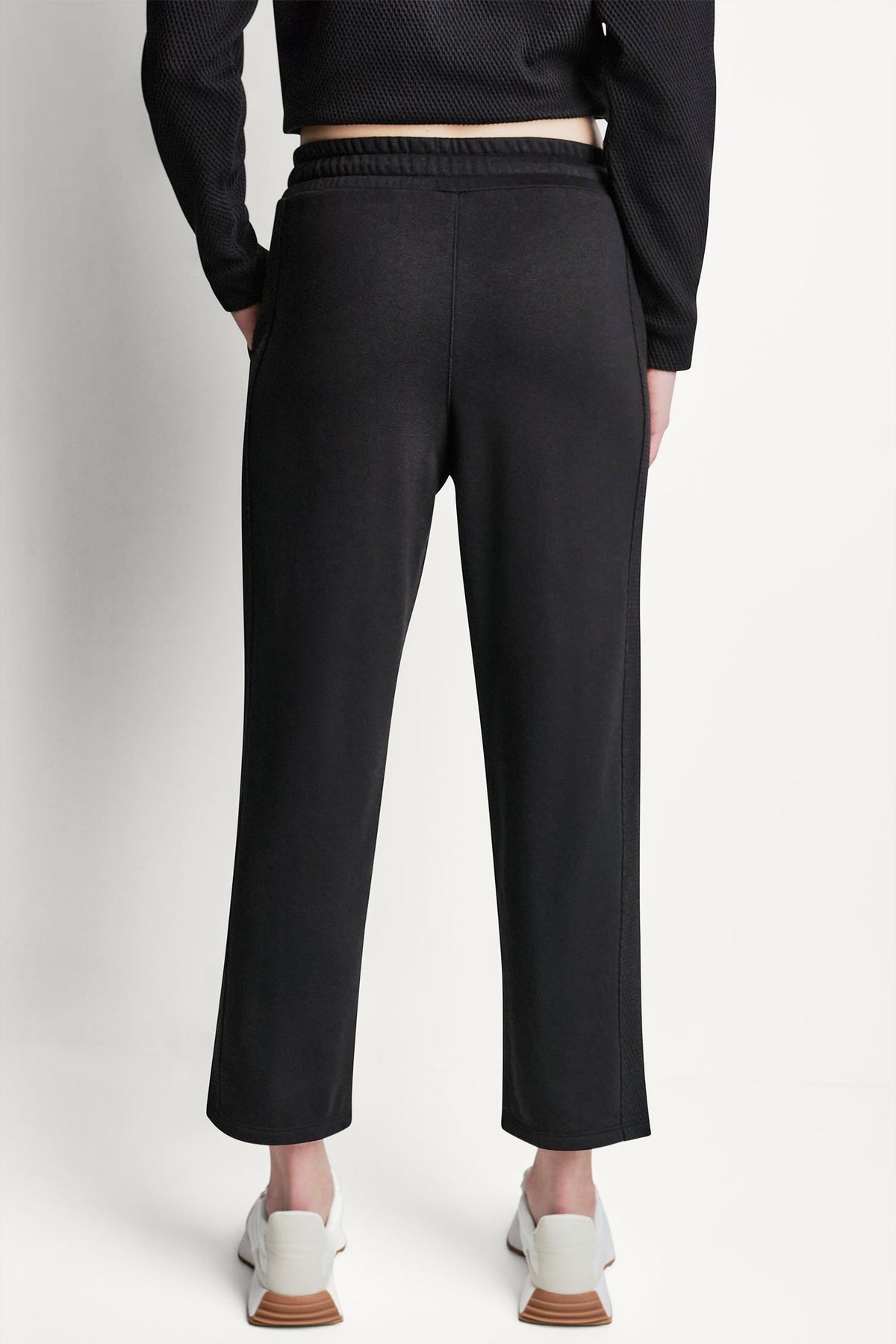 JACQUARD MIX HIGH-RISE ANKLE PANT Black | DKNY