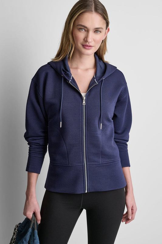 TECH OTTOMAN FULL ZIP HOODIE Peacoat | DKNY