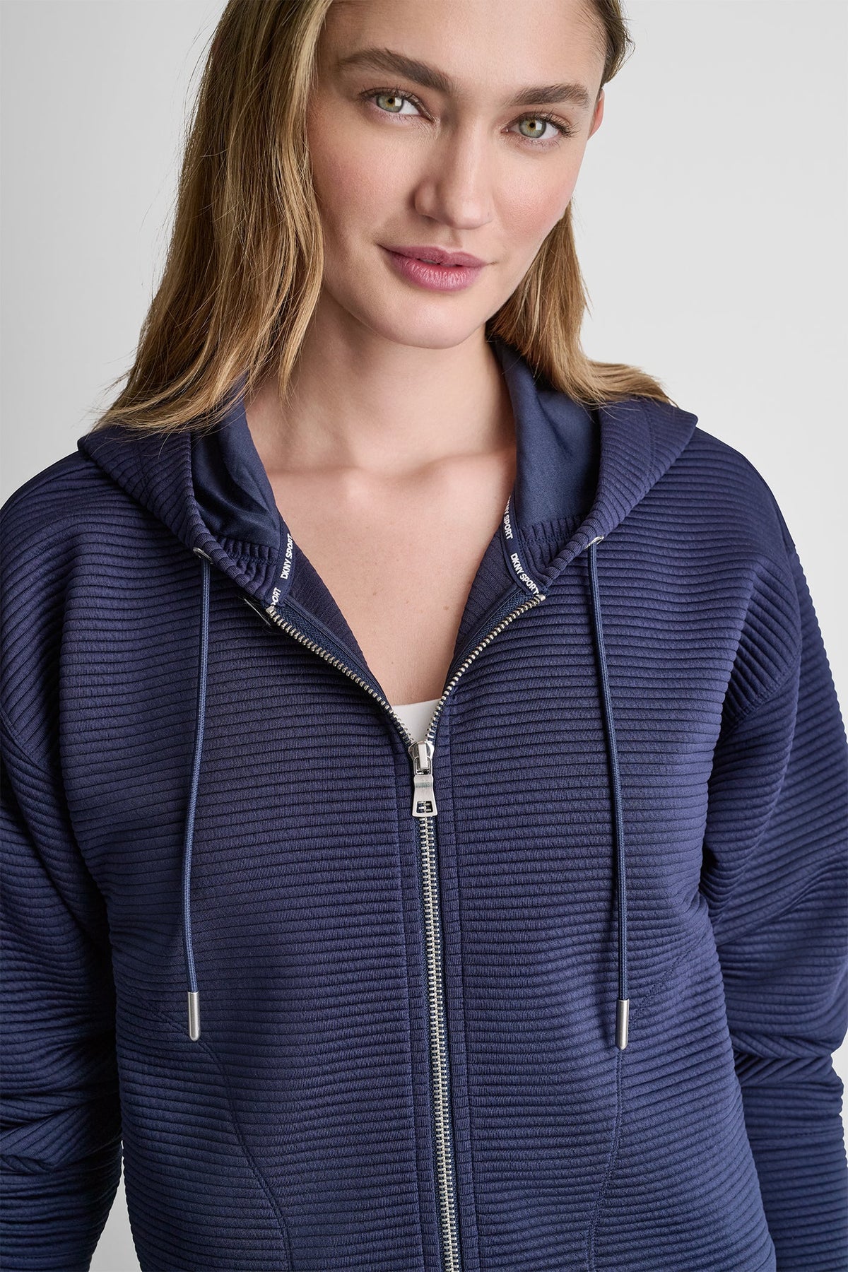 TECH OTTOMAN FULL ZIP HOODIE Peacoat | DKNY
