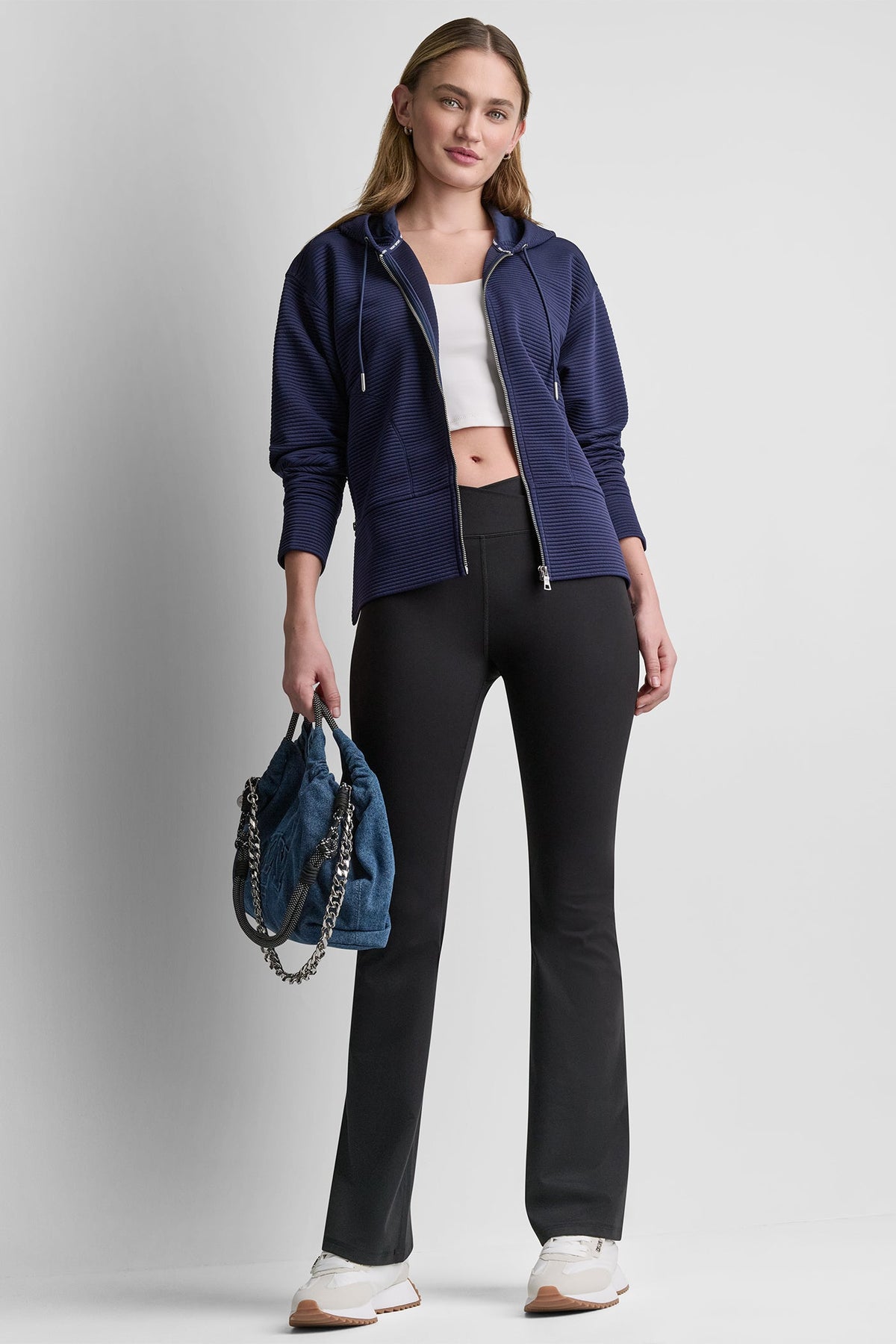 TECH OTTOMAN FULL ZIP HOODIE Peacoat | DKNY