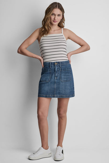 HIGH-RISE PATCH POCKET MINI SKIRT Amsterdam | DKNY