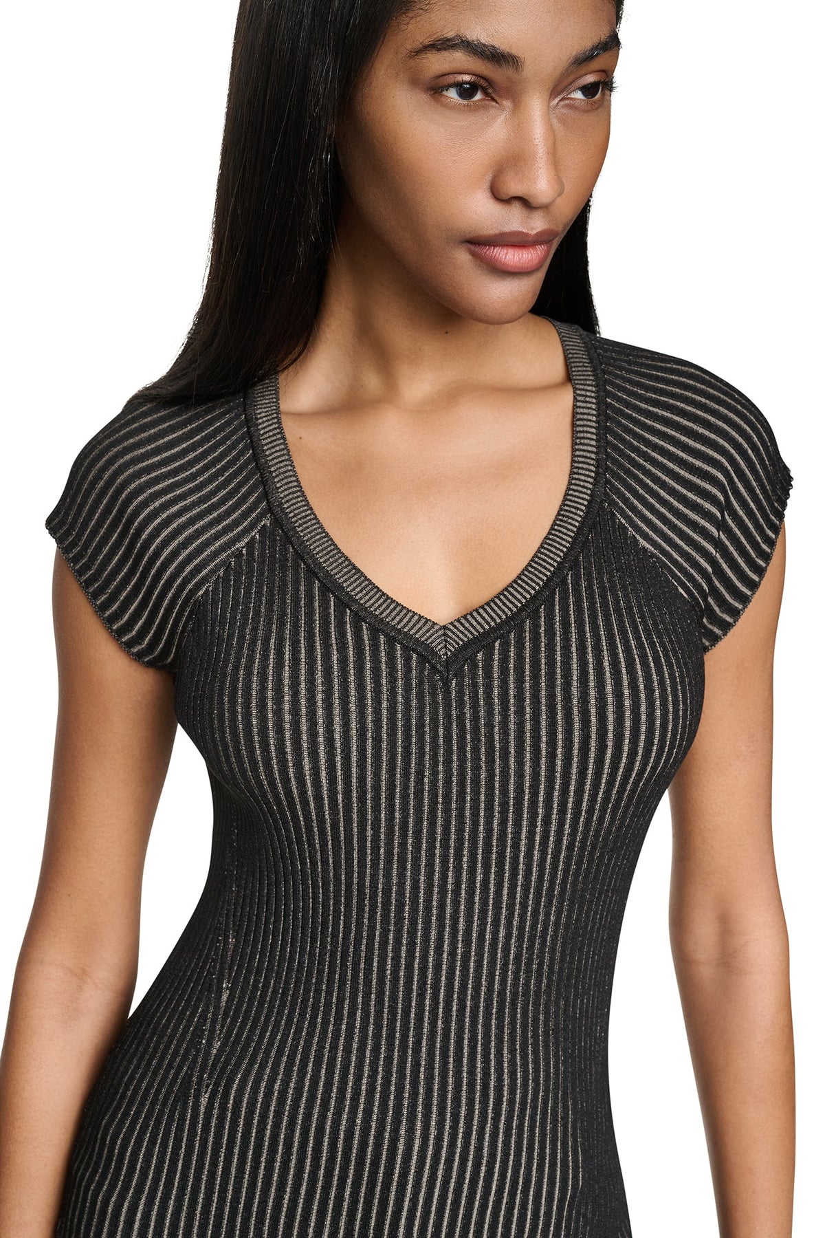 RIB KNIT SWEATER Black/Travertine | DKNY