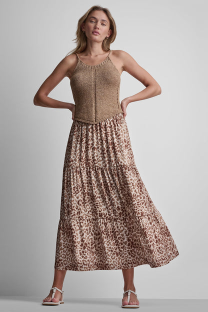 CURVED HEM RIB DETAIL CAMI Woodsmoke/White | DKNY