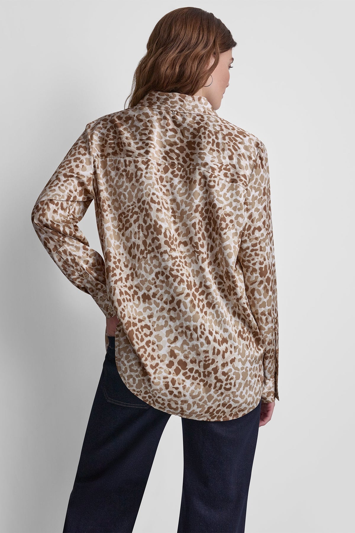 BUTTON FRONT PRINTED BLOUSE Disguise Woodsmoke | DKNY