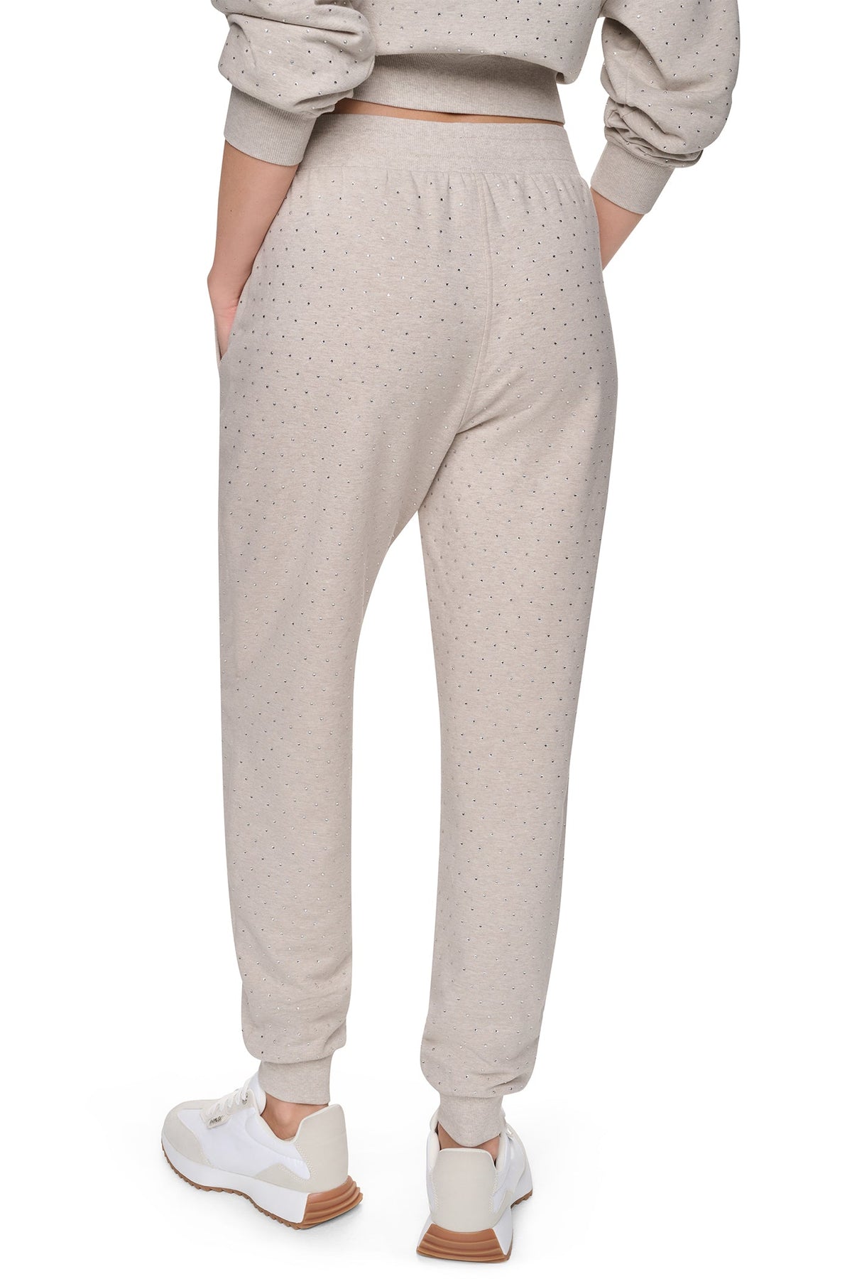 HIGH-RISE RHINESTONE JOGGER PANT Chestnut/Light Bronze | DKNY