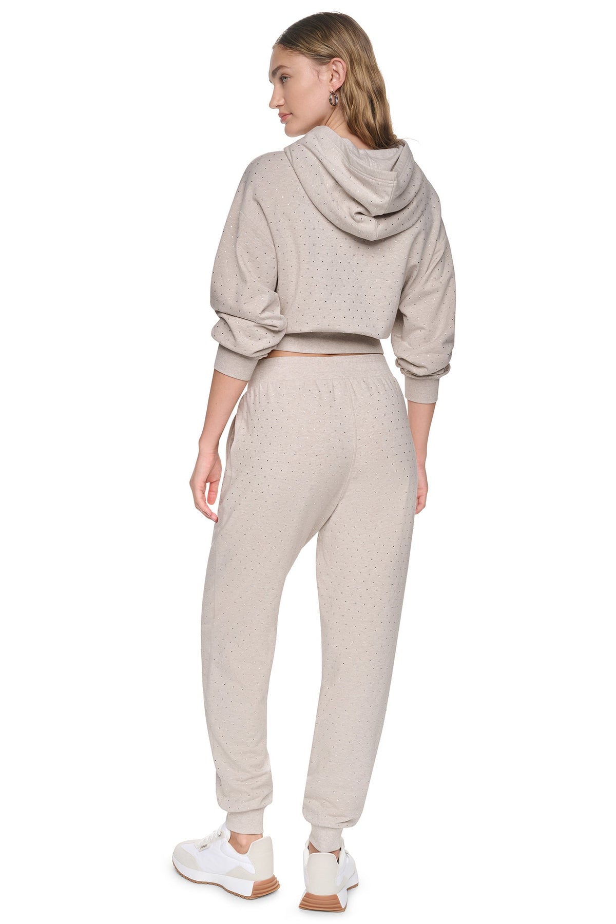 HIGH-RISE RHINESTONE JOGGER PANT Chestnut/Light Bronze | DKNY