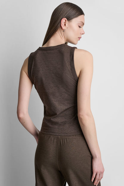 SPACEDYE TANK WITH RUCHING Mesa Rose Spacedye | DKNY