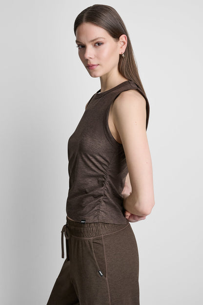 SPACEDYE TANK WITH RUCHING Mesa Rose Spacedye | DKNY